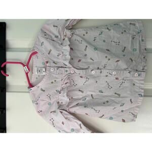 Carters 2T Light Pink button-down shirt, shooting stars and planet print